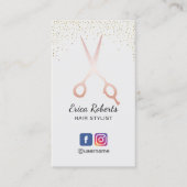 美容師バラ金ゴールドシザーサロンソーシャルメディア 名刺 (正面)