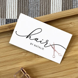 美容師バラ金ゴールドシザータイポグラフィサロン 名刺