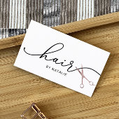 美容師バラ金ゴールドシザータイポグラフィサロン 名刺