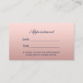 美容師バラ金ゴールドシザーネイビーアポイントメント 予約カード (裏面)