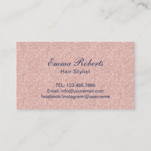 美容師バラ金ゴールドシザーネイビーブルーロイヤリティ ロイヤリティカード (裏面)