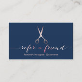 美容師バラ金ゴールドシザーネイビーブルー紹介 紹介カード (正面)