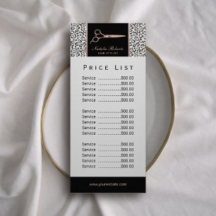 美容師バラ金ゴールドシザーヒョウ価格表 ラックカード