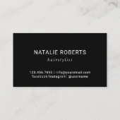 美容師バラ金ゴールドシザーブラックグリッターサロン 名刺 (裏面)