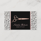 美容師バラ金ゴールドシザーレオパードアポイントメント 予約カード (正面)