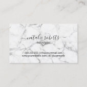 美容師バラ金ゴールドシザー白黒大理石 名刺 (裏面)