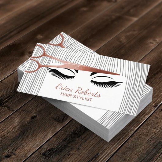 美容師バラ金ゴールドシザー&ガールヘアサロン 名刺