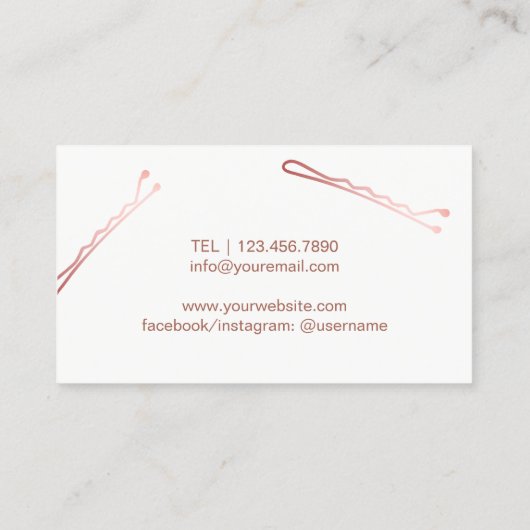 美容師バラ金ゴールドシザー&ガールヘアサロン 名刺 (裏面)