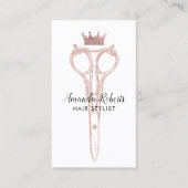 美容師バラ金ゴールドシザー&クラウンアポイントメント 予約カード (正面)
