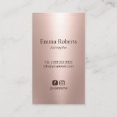 美容師バラ金ゴールドシザー&フラワーサロン 名刺 (裏面)