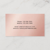 美容師バラ金ゴールドスクリプトタイポグラフィサロン 名刺 (裏面)