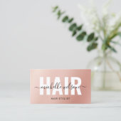 美容師バラ金ゴールドスクリプトタイポグラフィサロン 名刺 (スタンド正面)