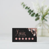 美容師バラ金ゴールドタイポグラフィ毛はさみ 名刺 (スタンド正面)