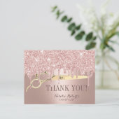 美容師バラ金ゴールドドリップスサロンありがとう ポストカード (スタンド正面)