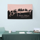 美容師バラ金ゴールドドリップスシザー美しいサロン 横断幕 (トレードショー)