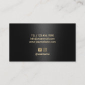 美容師バラ金ゴールドドリップスブラック美しいサロン 名刺 (裏面)