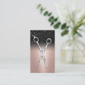 美容師バラ金ゴールドブラックグリッター美しいサロン 名刺 (スタンド正面)