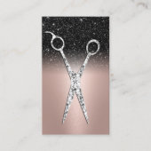 美容師バラ金ゴールドブラックグリッター美しいサロン 名刺 (正面)