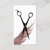 美容師バラ金ゴールドヘア&シザーエレガント 名刺 (正面)