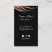 美容師バラ金ゴールドヘア&シザーブラモダンック 名刺 (裏面)