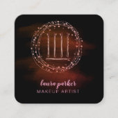 美容師バラ金ゴールドボビーピンメイクアップアーティスト スクエア名刺 (正面)