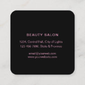 美容師バラ金ゴールドボビーピンメイクアップアーティスト スクエア名刺 (裏面)