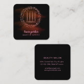 美容師バラ金ゴールドボビーピンメイクアップアーティスト スクエア名刺 (正面/裏面)