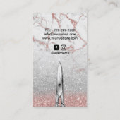 美容師バラ金ゴールドマーブルシルバーグリッター 名刺 (裏面)