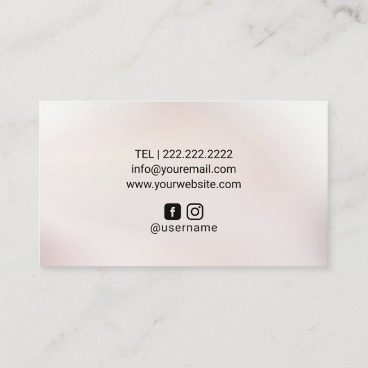 美容師バラ金ゴールドマーブルジオメトリックロータス 名刺 (裏面)