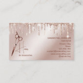 美容師バラ金ゴールドモダンタイポグラフィ鋏 名刺 (裏面)