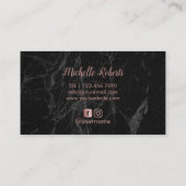 美容師バラ金ゴールドモダンタイポグラフィ 名刺 (裏面)