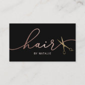 美容師バラ金ゴールド書道美しいサロン 名刺 (正面)