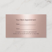 美容師バラ金ゴールド美しいサロンアポイントメント 予約カード (裏面)