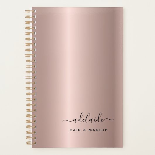 美容師バラ金ゴールド美しいサロンメーキャップ プランナー手帳 (正面)