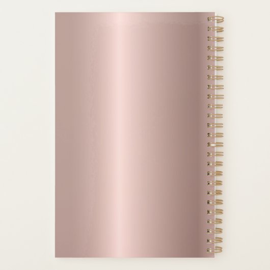 美容師バラ金ゴールド美しいサロンメーキャップ プランナー手帳 (裏面)