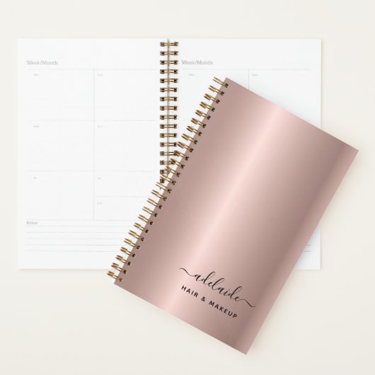 美容師バラ金ゴールド美しいサロンメーキャップ プランナー手帳 (ディスプレー)