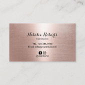 美容師バラ金ゴールド美しいサロンロイヤリティパンチ ロイヤリティカード (裏面)