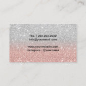 美容師バラ金ゴールド&シルバーグリッターヘアスロン 名刺 (裏面)