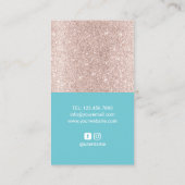 美容師バラ金ゴールド&ターコイズスプラッシュシザー 名刺 (裏面)