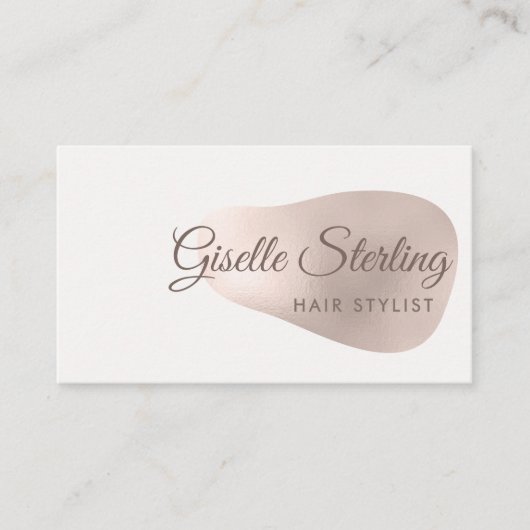 美容師バラ金箔抽象芸術赤面美しい 名刺 (正面)