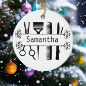 美容師パーソナライズされたはさみ美容師 セラミックオーナメント