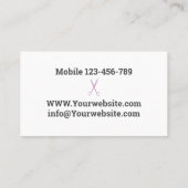 美容師パーソナライズされたアバタービジネスカード 名刺 (裏面)