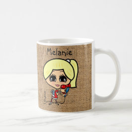 美容師パーソナライズされたマグCaricatureブロンド コーヒーマグカップ