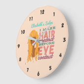 美容師パーソナライズされたレトロアフロサロンブロンド ラージ壁時計 (傾斜)