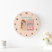 美容師パーソナライズされたレトロサロンカートゥーンウォール ラージ壁時計 (ホーム)