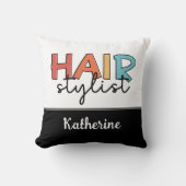 美容師パーソナライズされたレトロ美容師ギフト クッション (正面)
