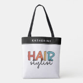 美容師パーソナライズされたレトロ美容師ギフト トートバッグ (裏面)