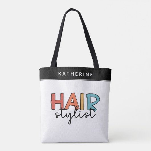 美容師パーソナライズされたレトロ美容師ギフト トートバッグ (裏面)