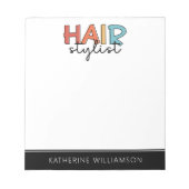 美容師パーソナライズされたレトロ美容師ギフト ノートパッド (正面)