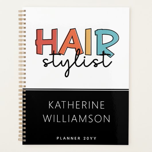 美容師パーソナライズされたレトロ美容師ギフト プランナー手帳 (正面)